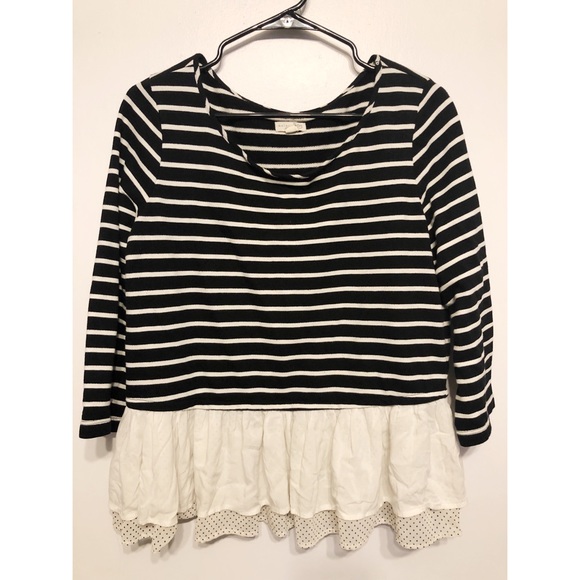 Maison Jules Sweaters - Maison Jules Ruffle Sweater - L